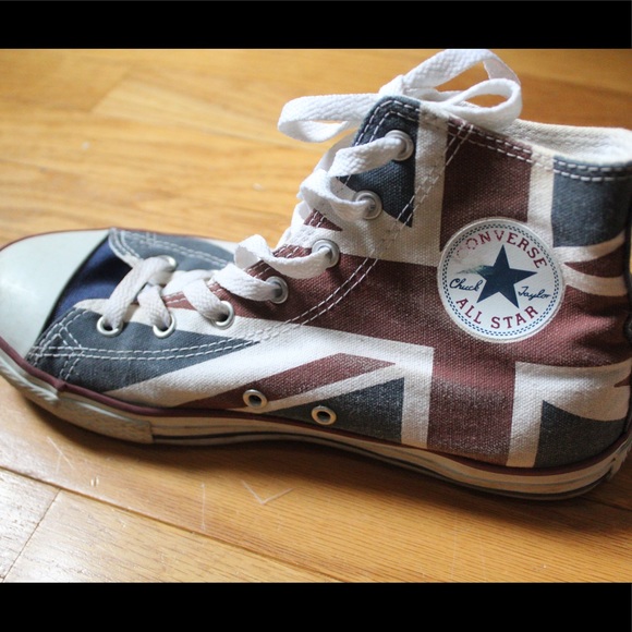 British Flag Converse High Tops - Picture 1 of 4